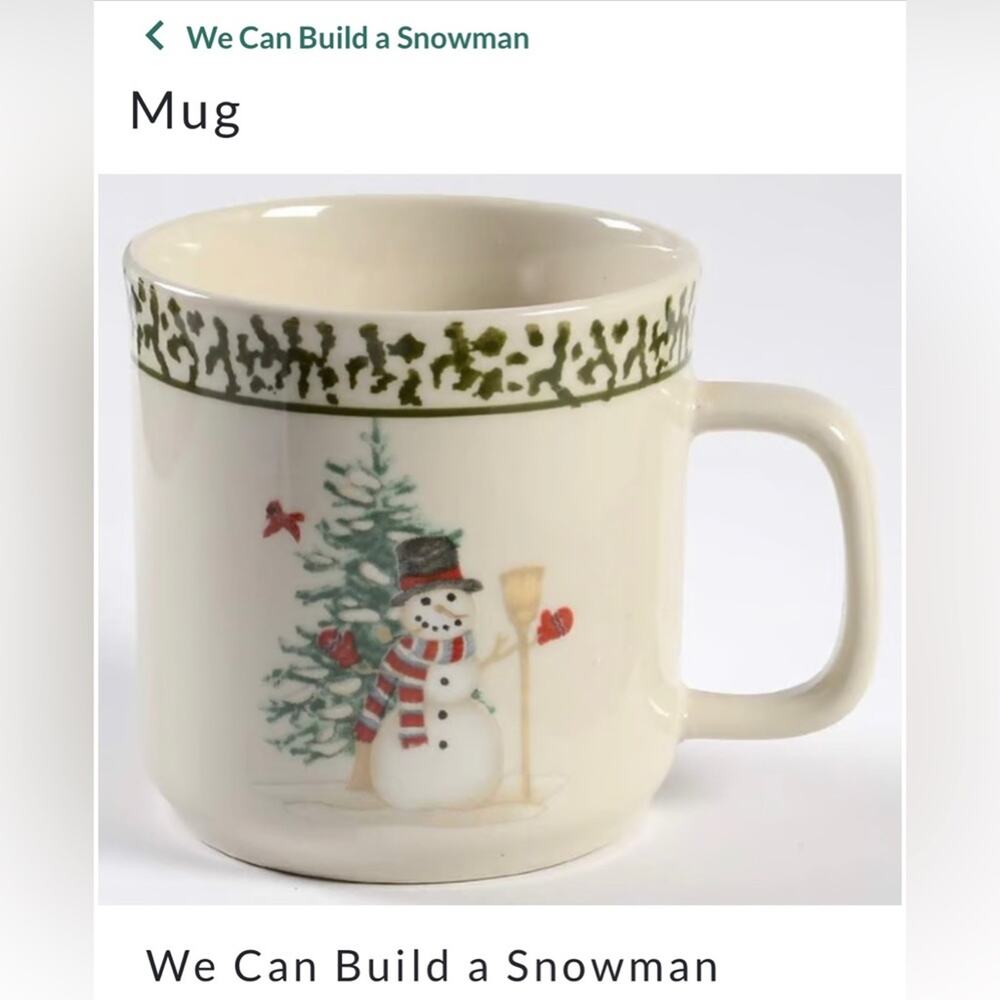 2 Stoneware We Can Build a Snowman Coffee Mugs - Picture 6 of 6